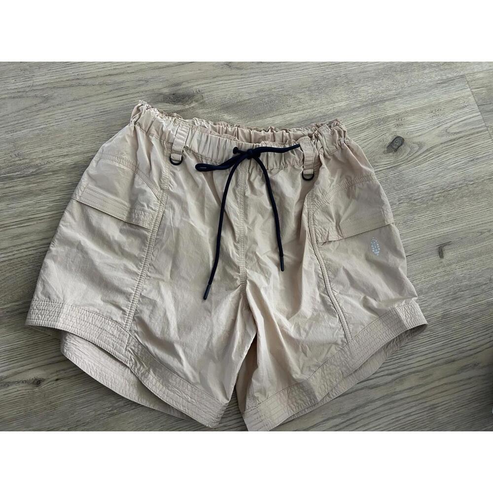 Free People Tan Drawstring Cargo Shorts with Black Accent - Picture 2 of 7